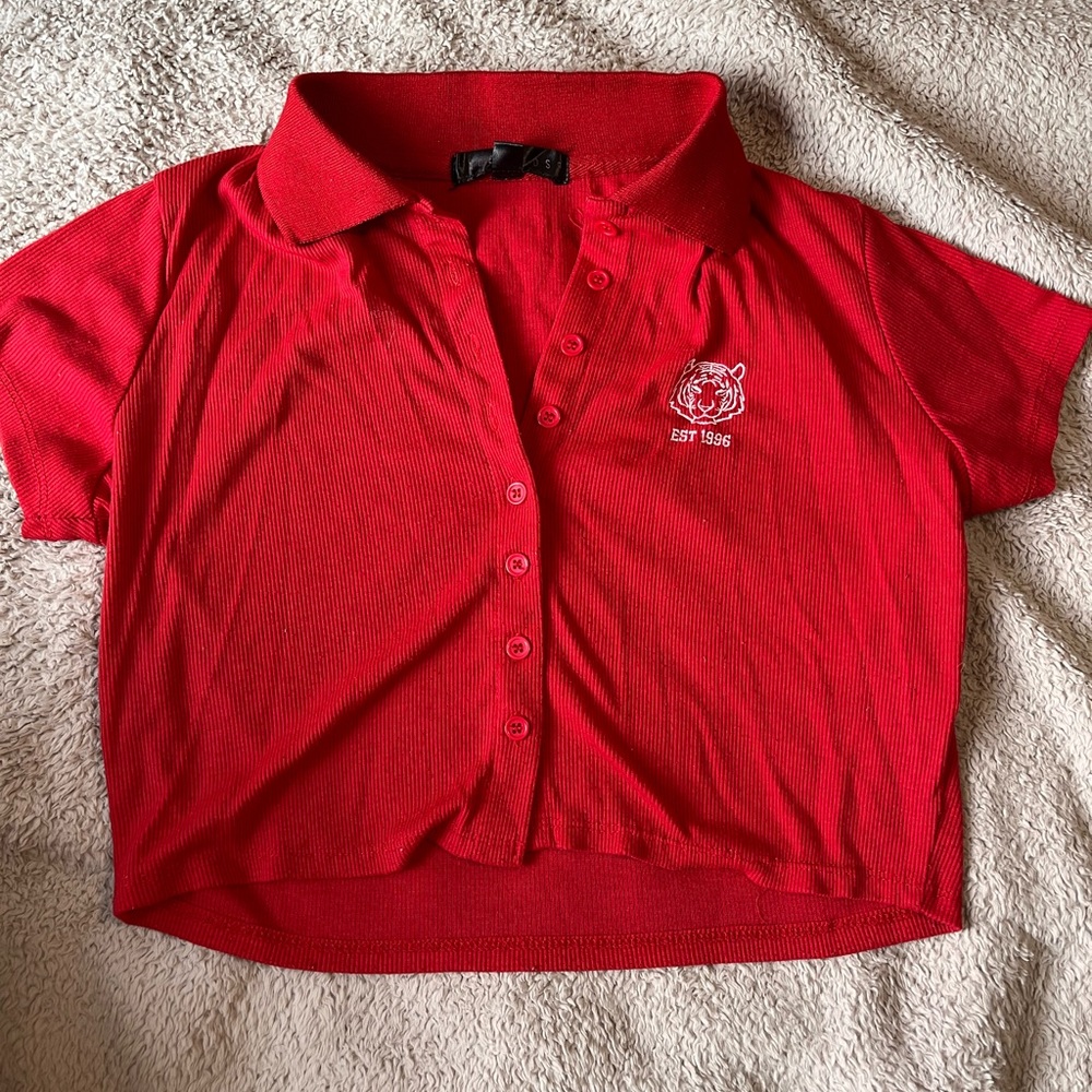 Faded rose medium rubbed crop collard tee from Ross